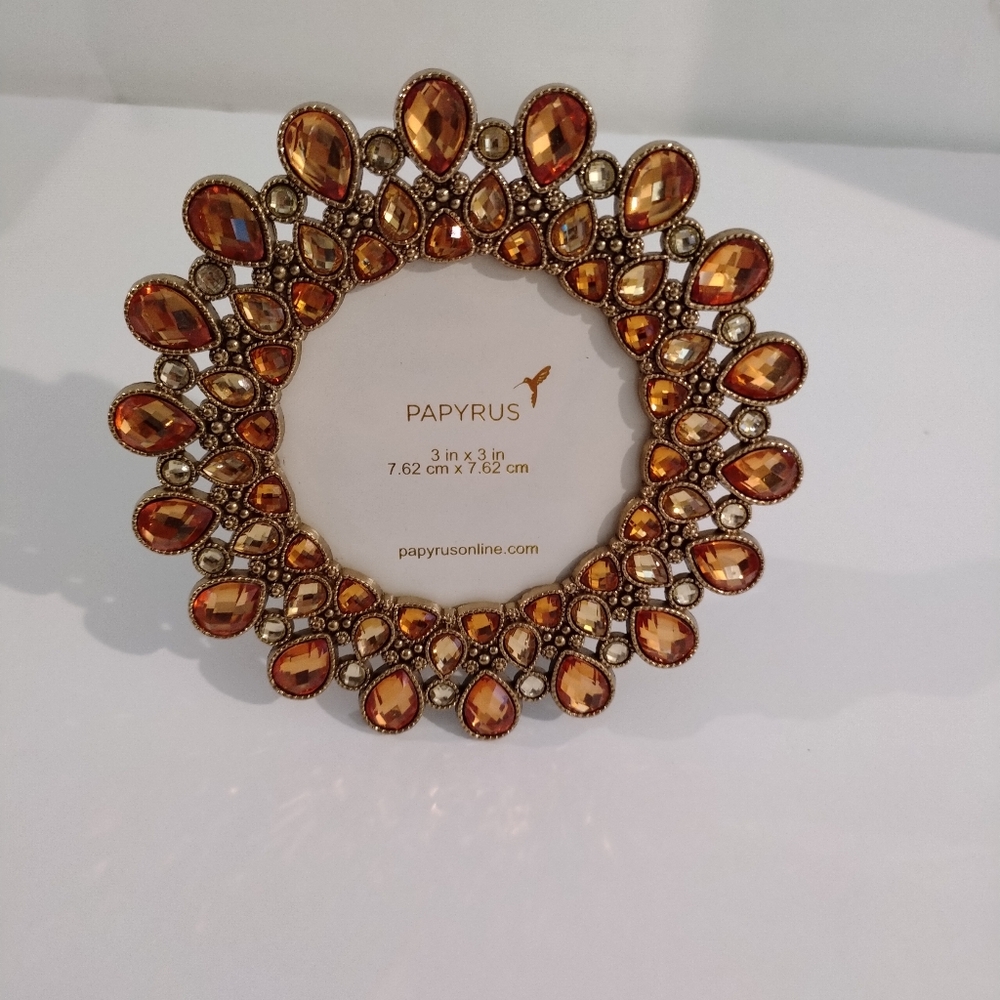Papyrus Orange Amber Gemstone Photo Frame